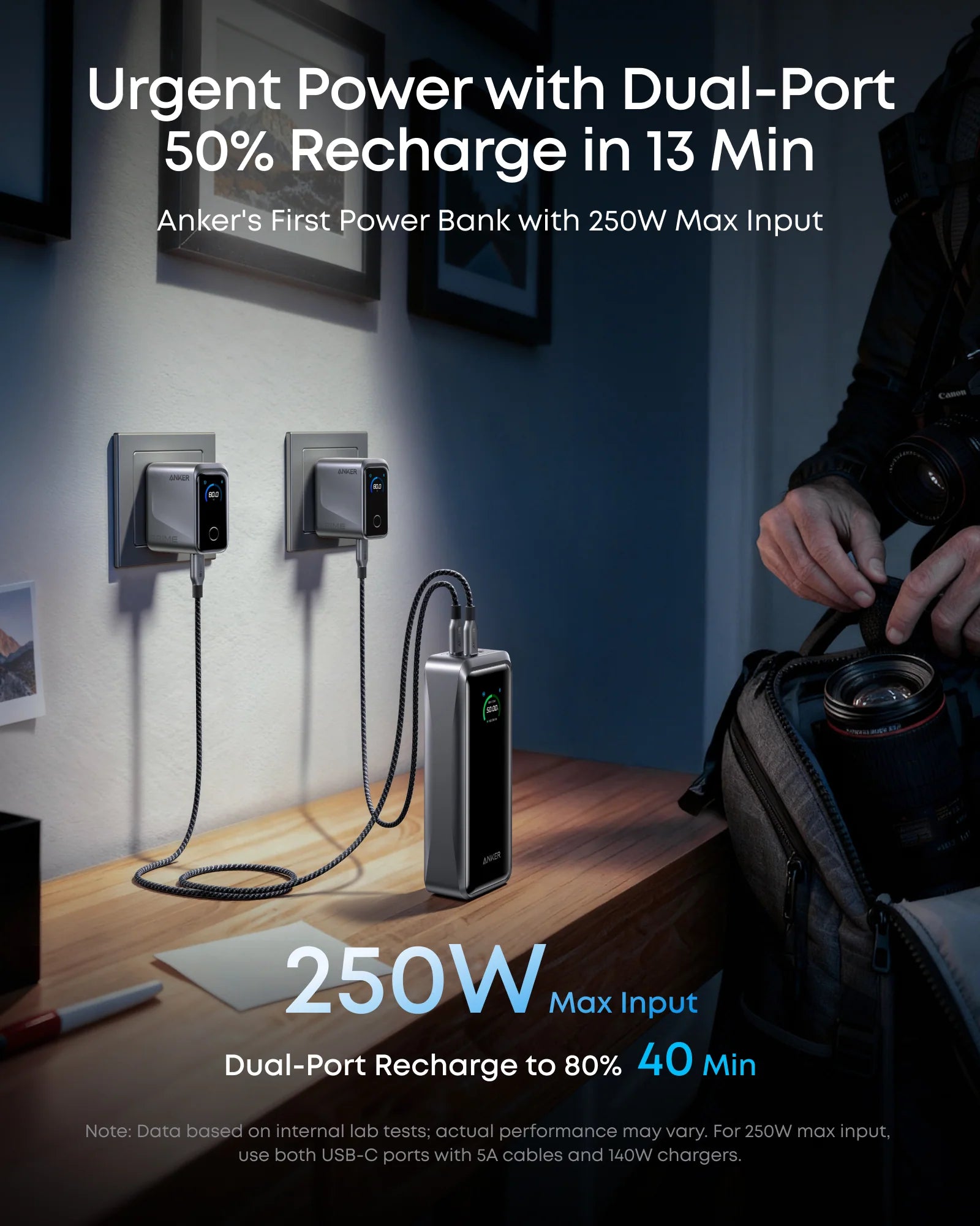 Anker Prime Power Bank (26K, 300W) – 140W Fast Charging | 250W Dual Input