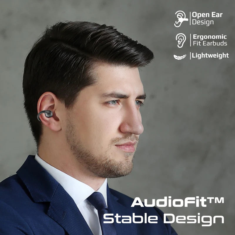 Promate AirClip AudioFit™ Open Ear Clip On TWS Earbuds w/ IntelliTouch - BLACK
