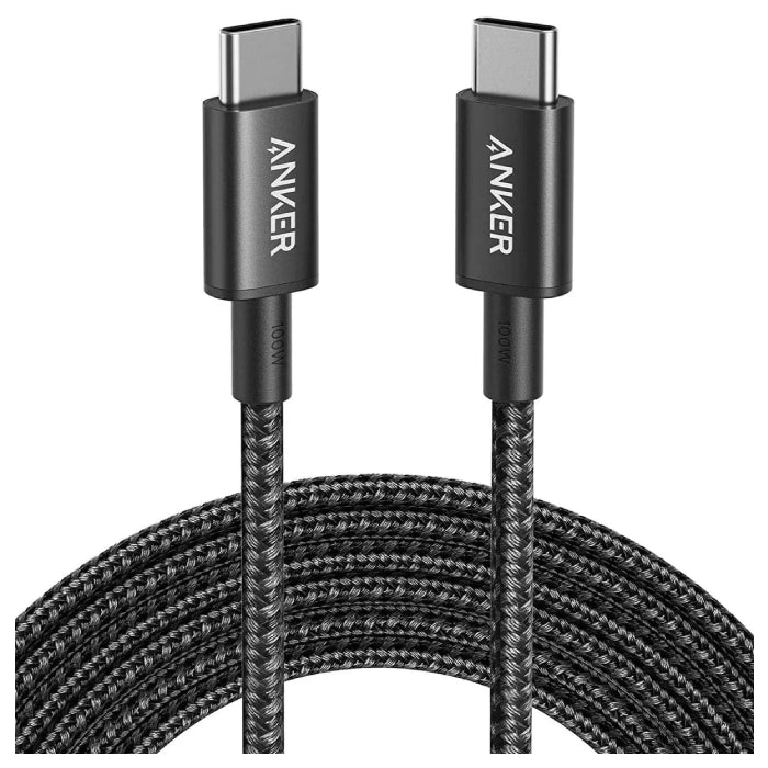 Anker Nylon USB C to USB C Cable 6ft Fast Charging & Durable- Black