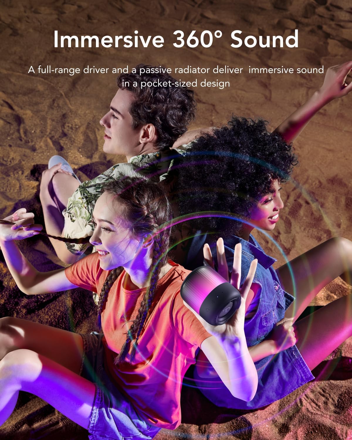 Anker Soundcore Glow Mini Portable Bluetooth Speaker with Light Shows