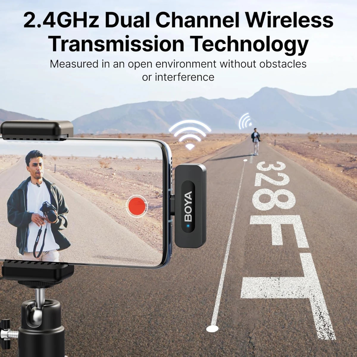 BOYA BY-V30 Type-C Wireless Microphone | 100m Range | Charging Case