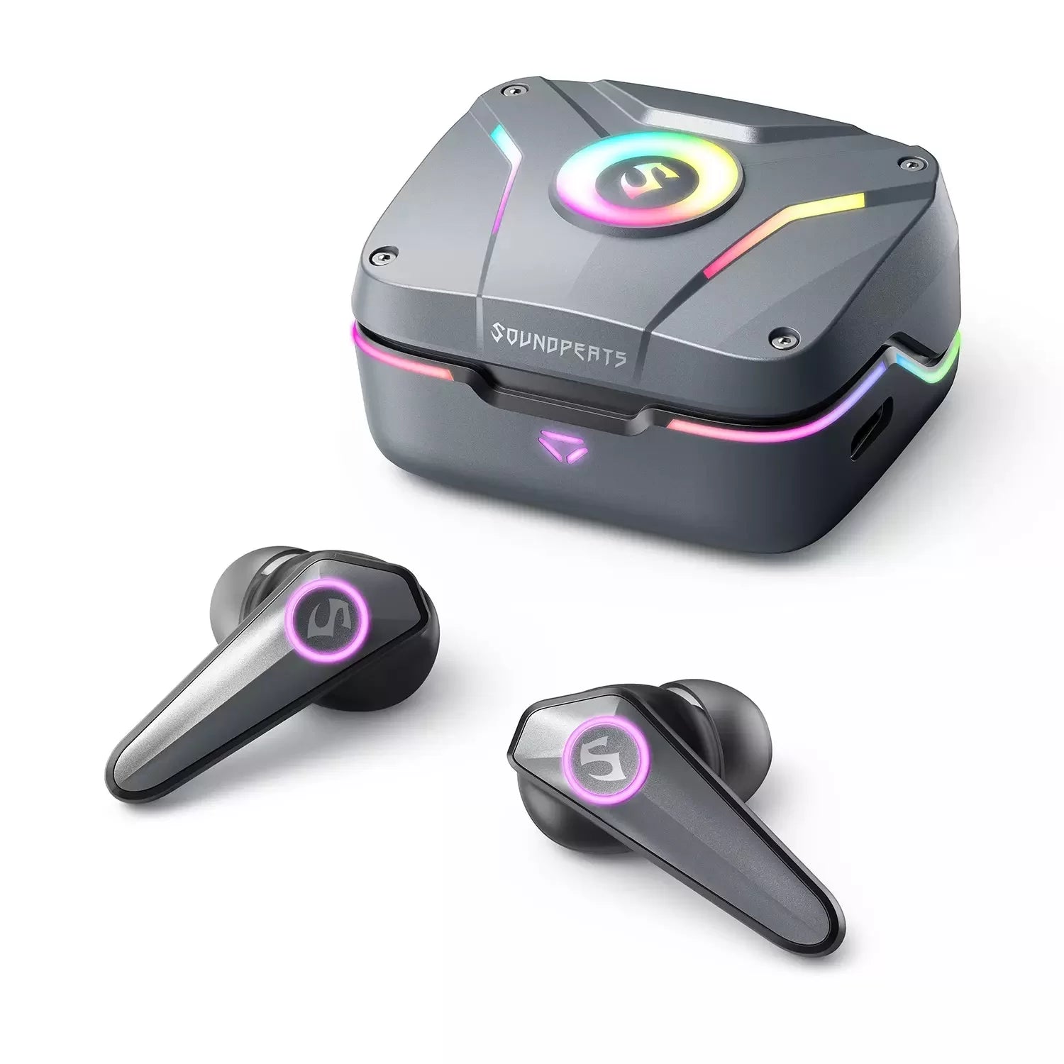 SoundPEATS CyberGear: Bluetooth 5.3, RGB Lights, Low-Latency, 26H Playtime - BLACK