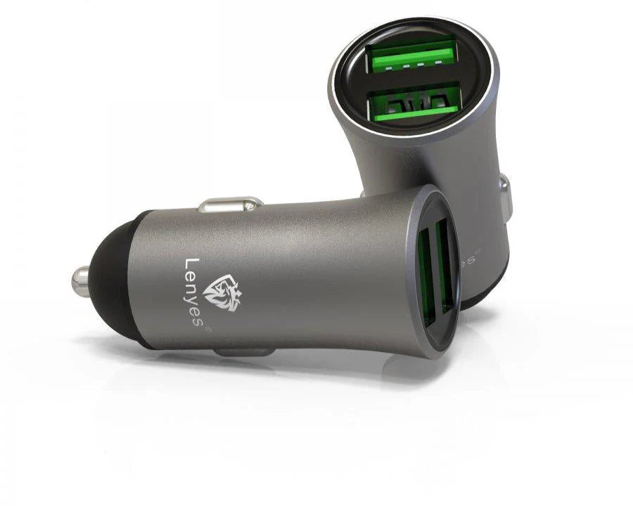 Lenyes CA856 Dual USB Fast Car Charger – Black