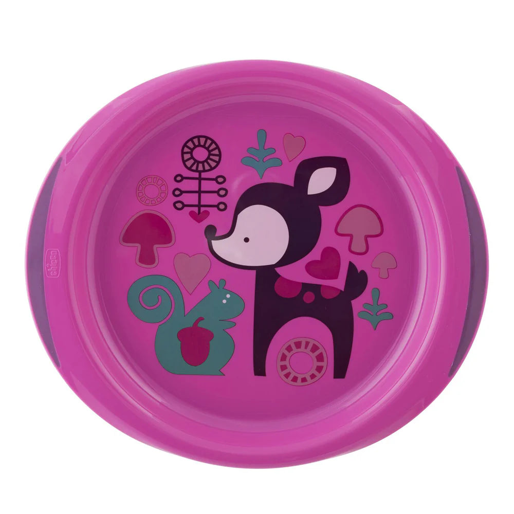 Chicco Dish Set 12M+ Girl Safe Non-Slip & Easy to Use