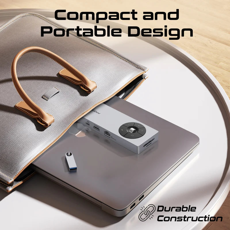 Promate ComandHub-Pro 14-in-1 Highspeed Multiport USB-C Hub with 100W PD Passthrough & Multimedia Controls