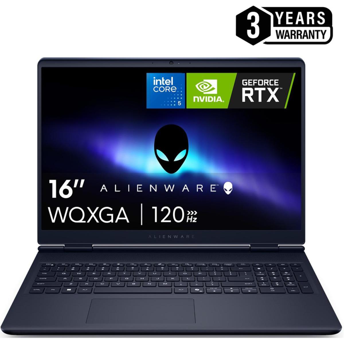 Dell Alienware 16 Aurora 16" IPS WQXGA (QHD+) (2560 x 1600) @120Hz 100% sRGB, Intel Core 9 Processor 270H, Nvidia RTX 5060 8GB GDDR7, 16GB DDR5 RAM, 1TB M.2 PCIe NVMe - (Interstellar Indigo) Gaming Laptop (3 Years Warranty)