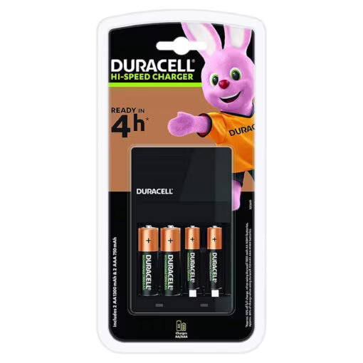 Duracell CEF14 4-Hour Battery Charger with AA & AAA Rechargeable Batteries