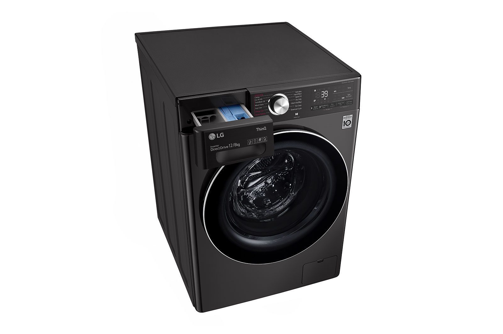 LG Washer Dryer Combo 12kg/8kg - AI Direct Drive, TurboWash 360°, Steam+, Black