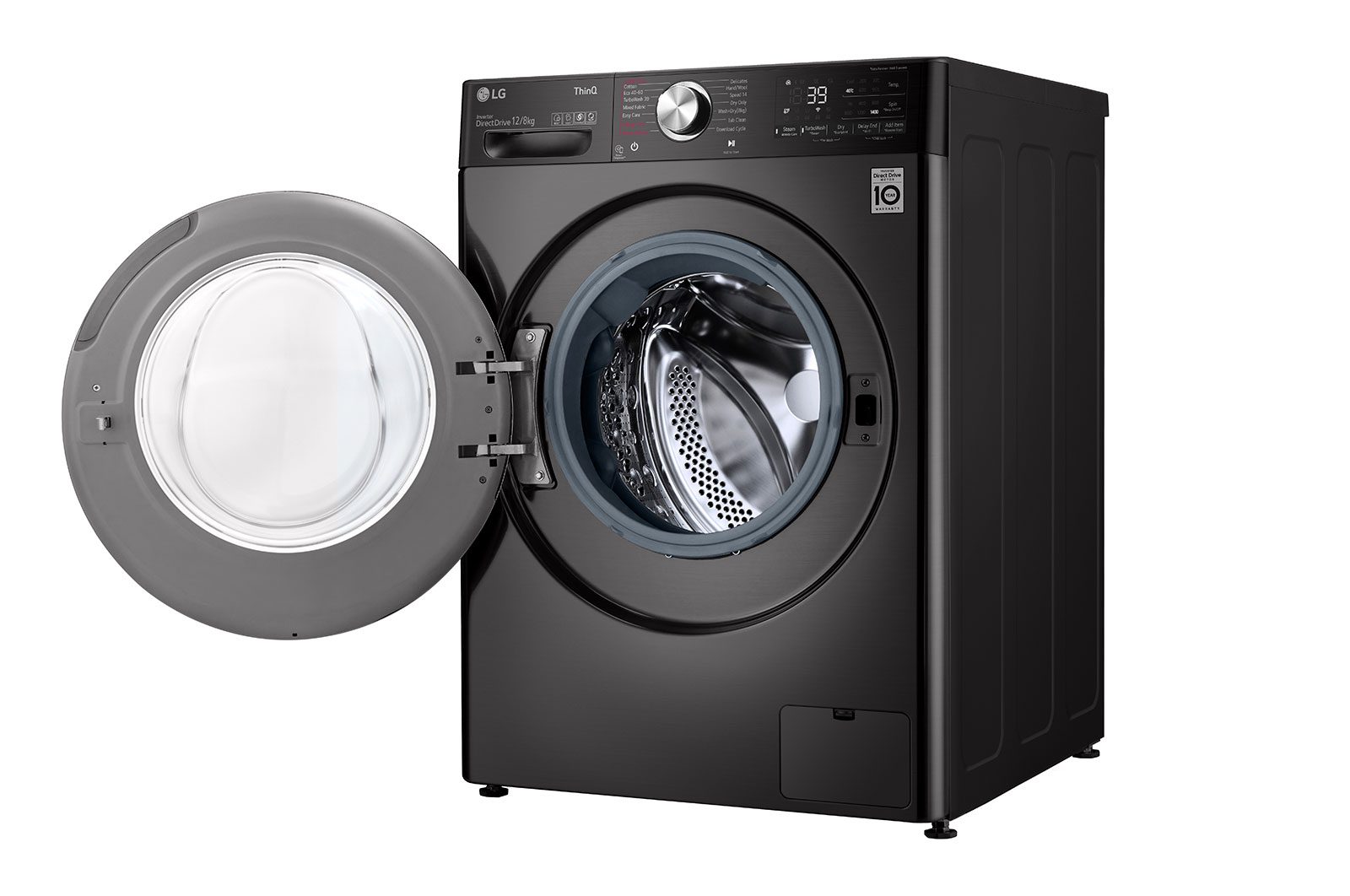 LG Washer Dryer Combo 12kg/8kg - AI Direct Drive, TurboWash 360°, Steam+, Black