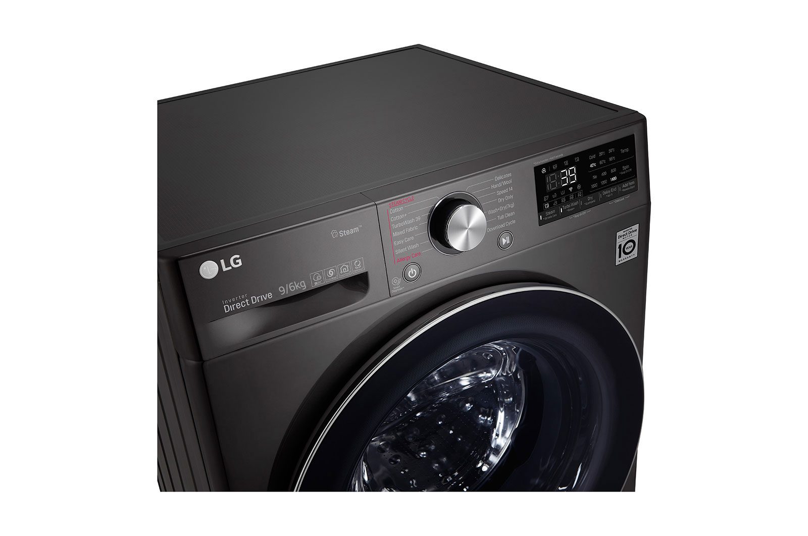 LG Washer Dryer Combo 9kg/6kg - AI Direct Drive, Steam, Black