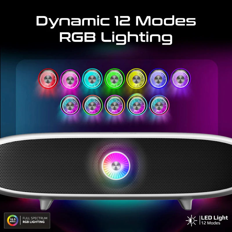 Promate Delta-X 20W BassBoost™ Quad Speaker Wireless RGB Soundbar