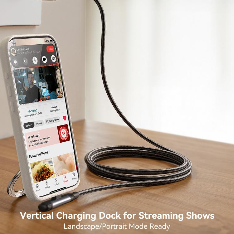JOYROOM 60W 90° Type-C Cable, 1.2m – Fast Charging (Black)