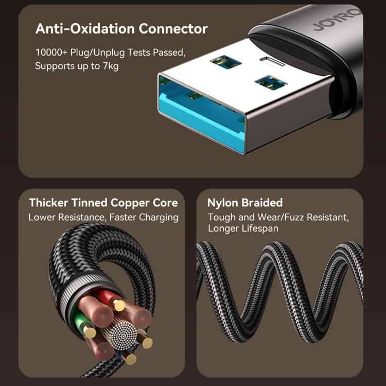 JOYROOM S-A56 USB to Lightning 3A 90° Fast Charging Cable 1.2m