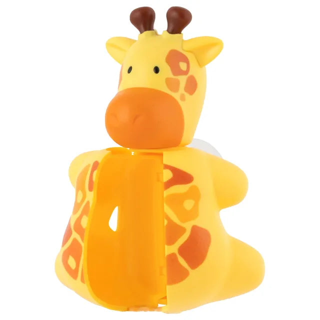 Flipper - Fun Animal Toothbrush With Holder for Kids - Giraffe (Colour May Vary)