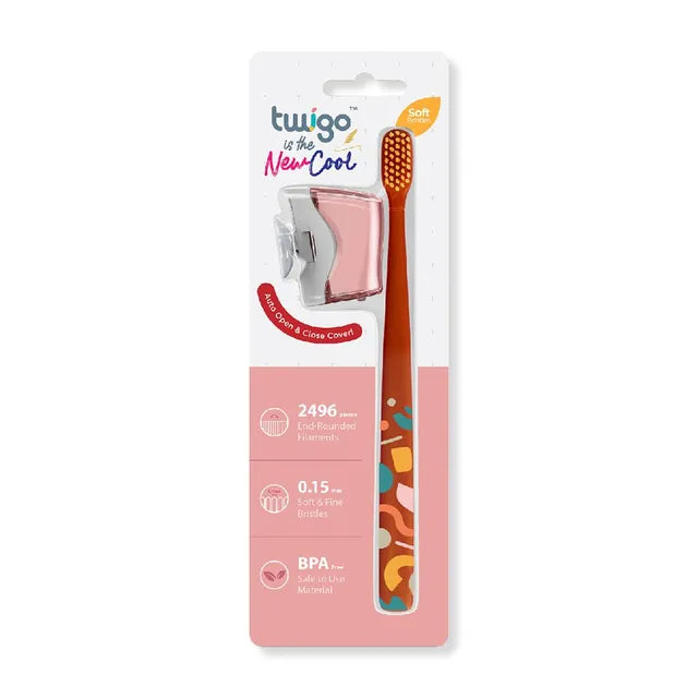 Flipper - Twigo Toothbrush With Cover - Flora Pink