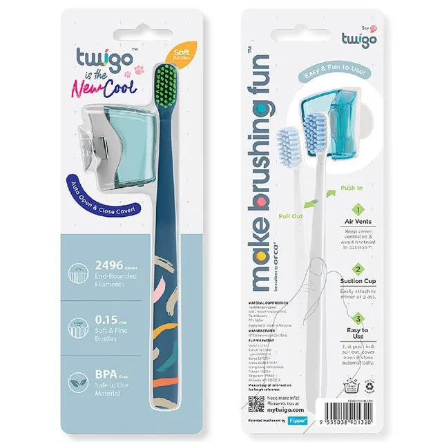 Flipper - Twigo Toothbrush With Cover - Ocean Blue