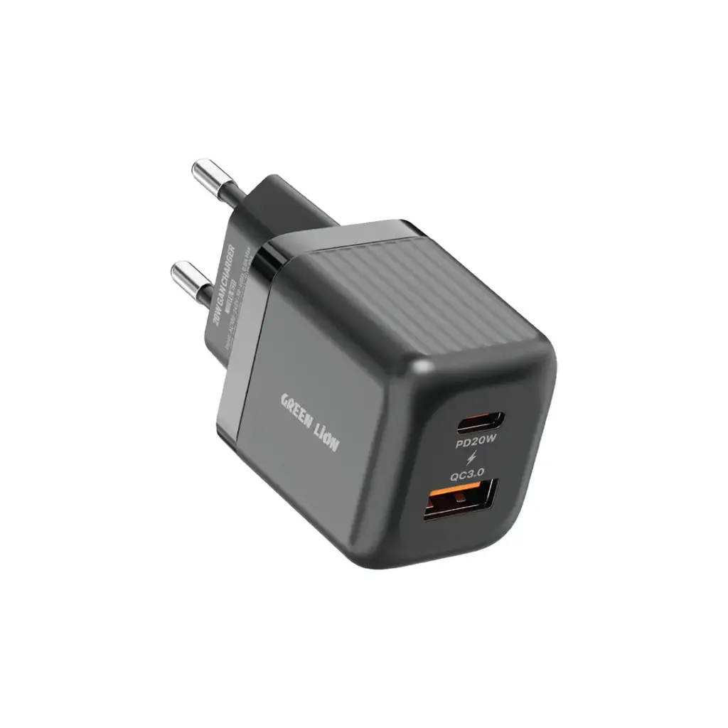 Green Lion GaN 20W A+C Compact fast Charger – With USB-C Cable