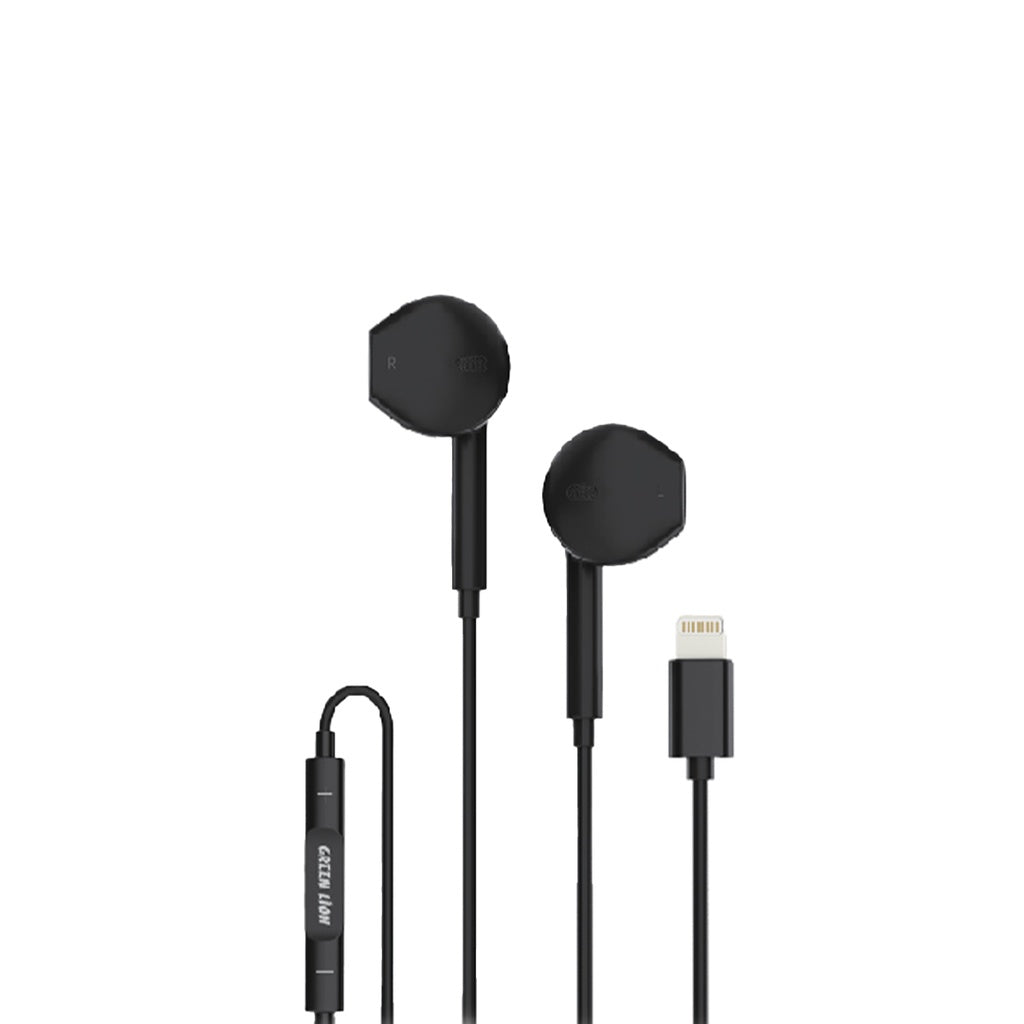 Green Lion Wired Stereo Earphones with Lightning Connector – Premium Sound