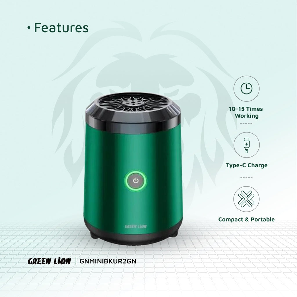 Green Lion Mini Bakhour 2 Incense Burner – 2000mAh Battery