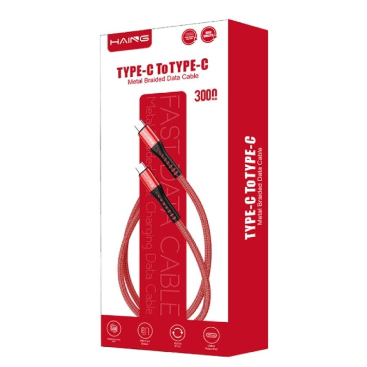 HAING HI042CC Type-C to Type-C 20W Metal Braided Data Cable 3M