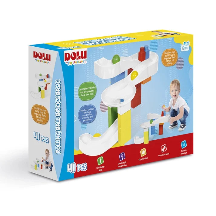 Dolu Marble Run – Rolling Ball Bricks Basic Set | Ages 1+