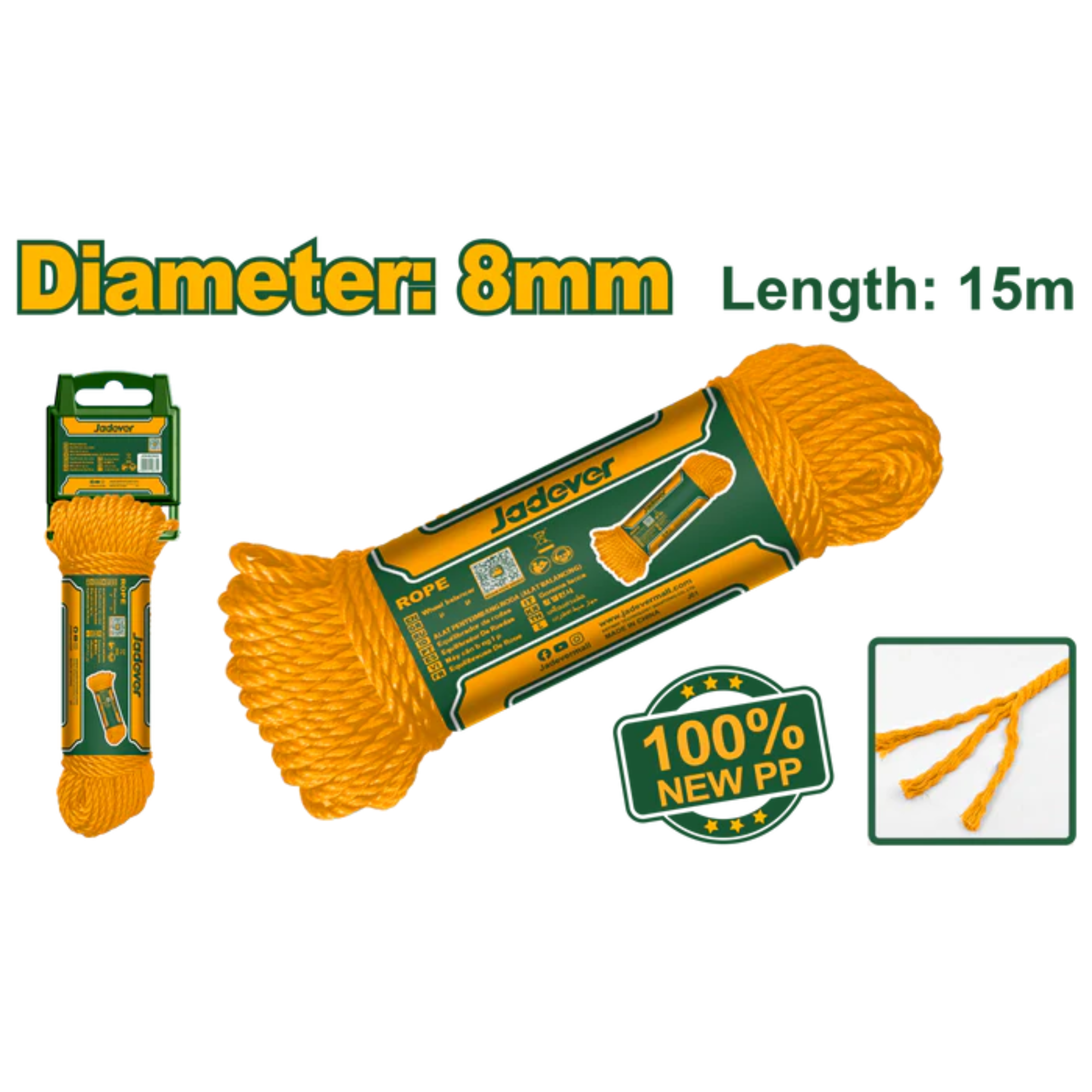 JADEVER 8mm 15m Nylon Rope Durable & High Quality