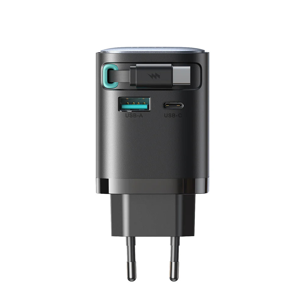 JOYROOM GaN 65W Charger with Retractable Cable – Fast & Compact