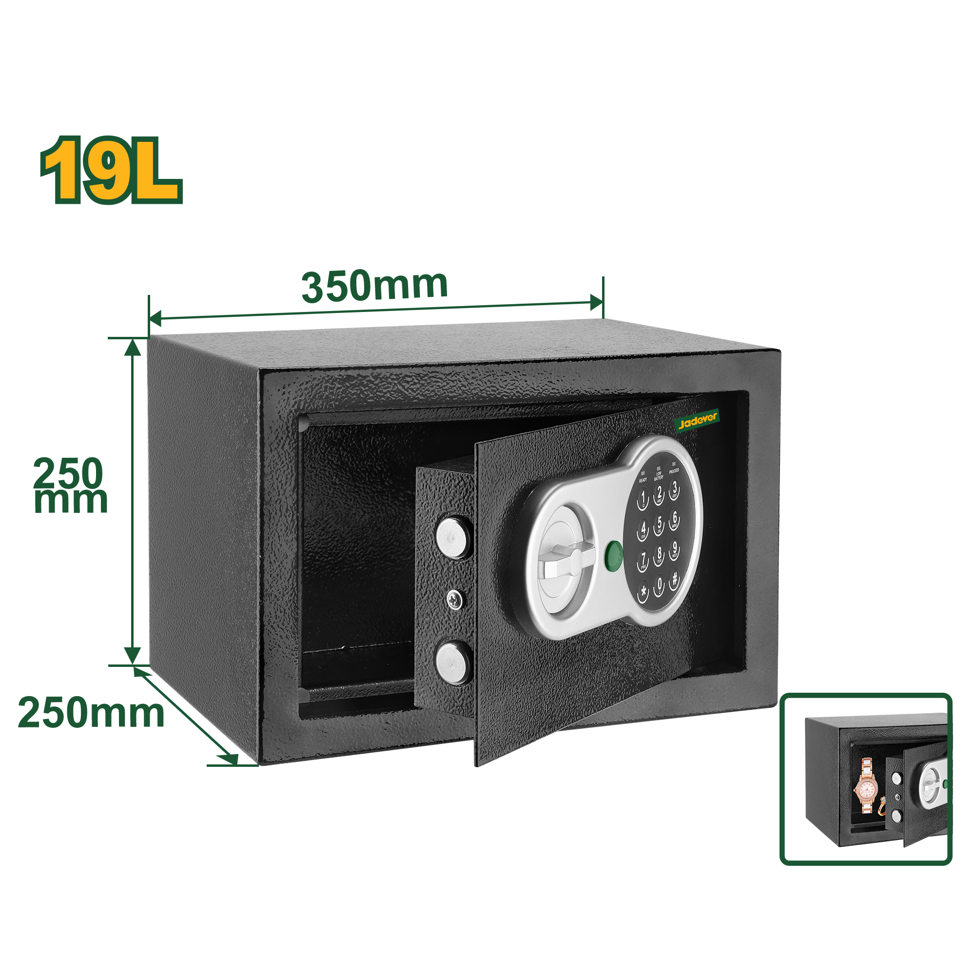 Jadever Digital Safe 8kg 25×35×25cm Secure Storage