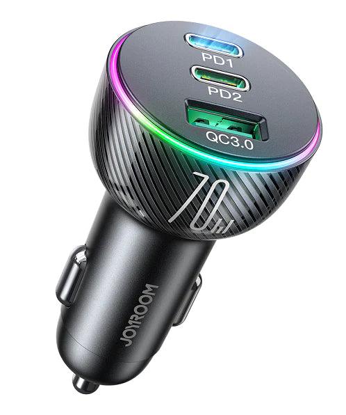Joyroom JR CL26 70W 3 Port Car Charger - Black