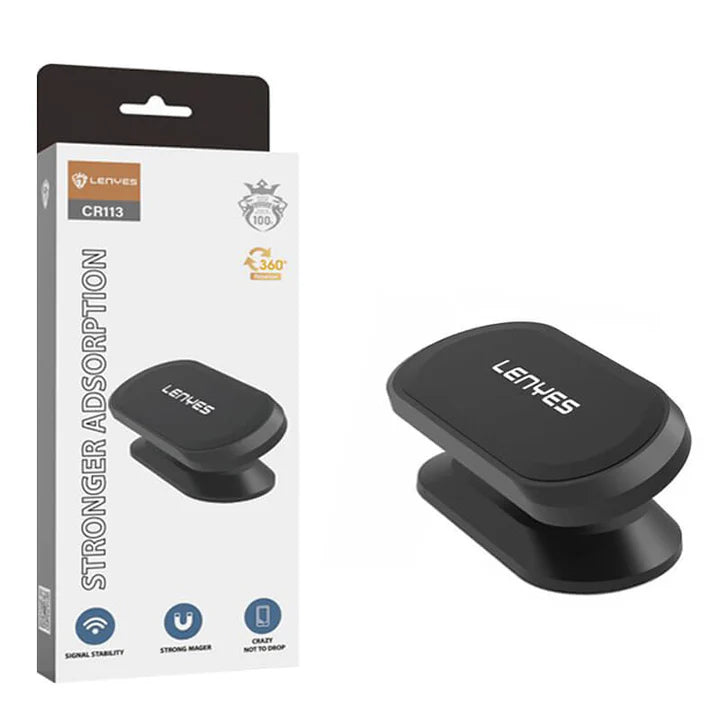 LENYES CR113 Car Phone Holder – Black, Strong Suction Mount