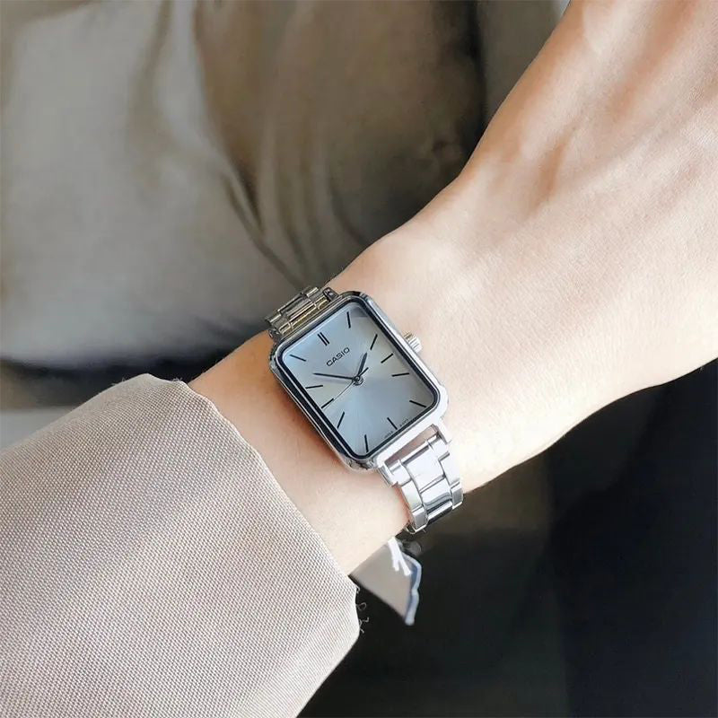 Casio Silver St. Steel Silver Dial For Women LTP-V009D-2E