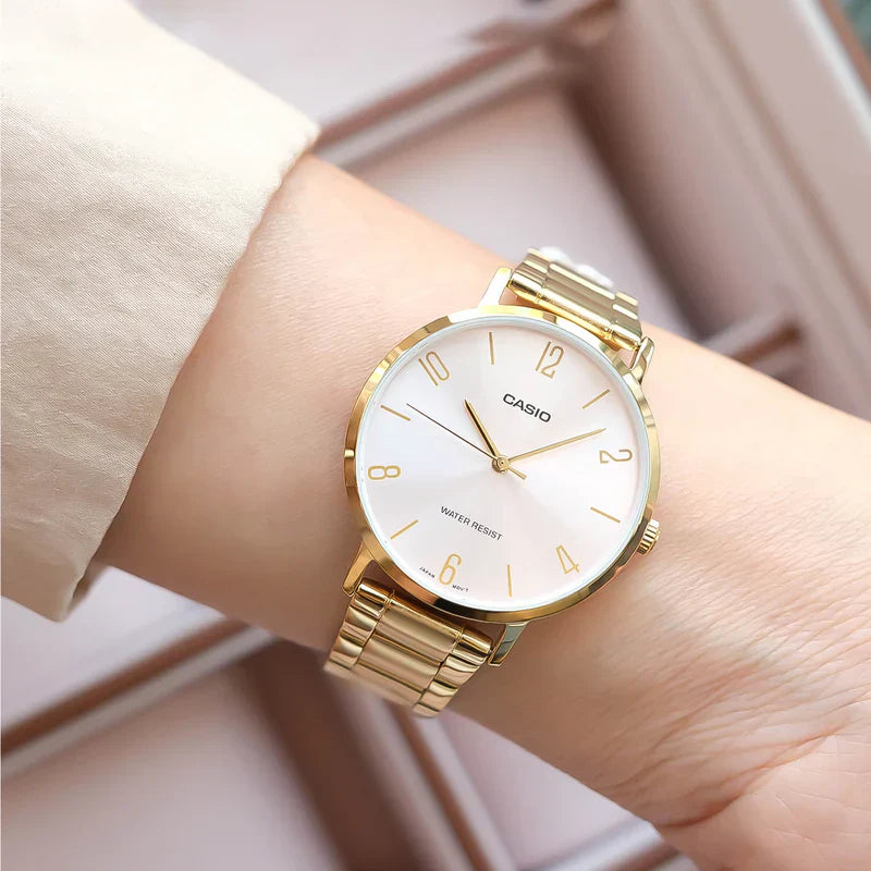 Casio LTP-VT01G-4B Women's Minimalistic Gold Tone Stainless Stel