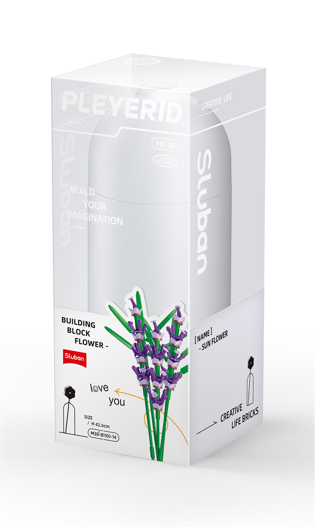 Sluban Pleyerid Flowers Lavender Building Set - 258 Pieces