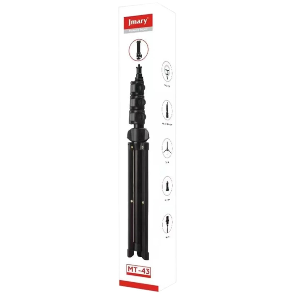 Jmary MT-43 Tripod 1.33M for Light & Phone – Black