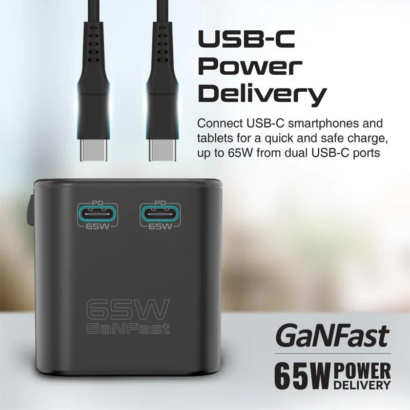 PROMATE TripMate GaN65 65W GaNFast Travel Adapter