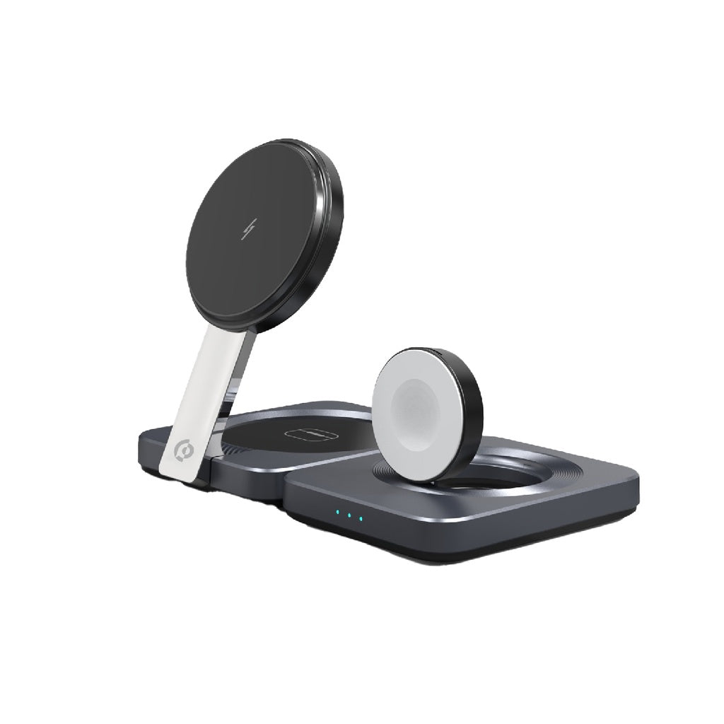 Powerology Qi2-15W Multi-Charging MagSafe Stand – Black