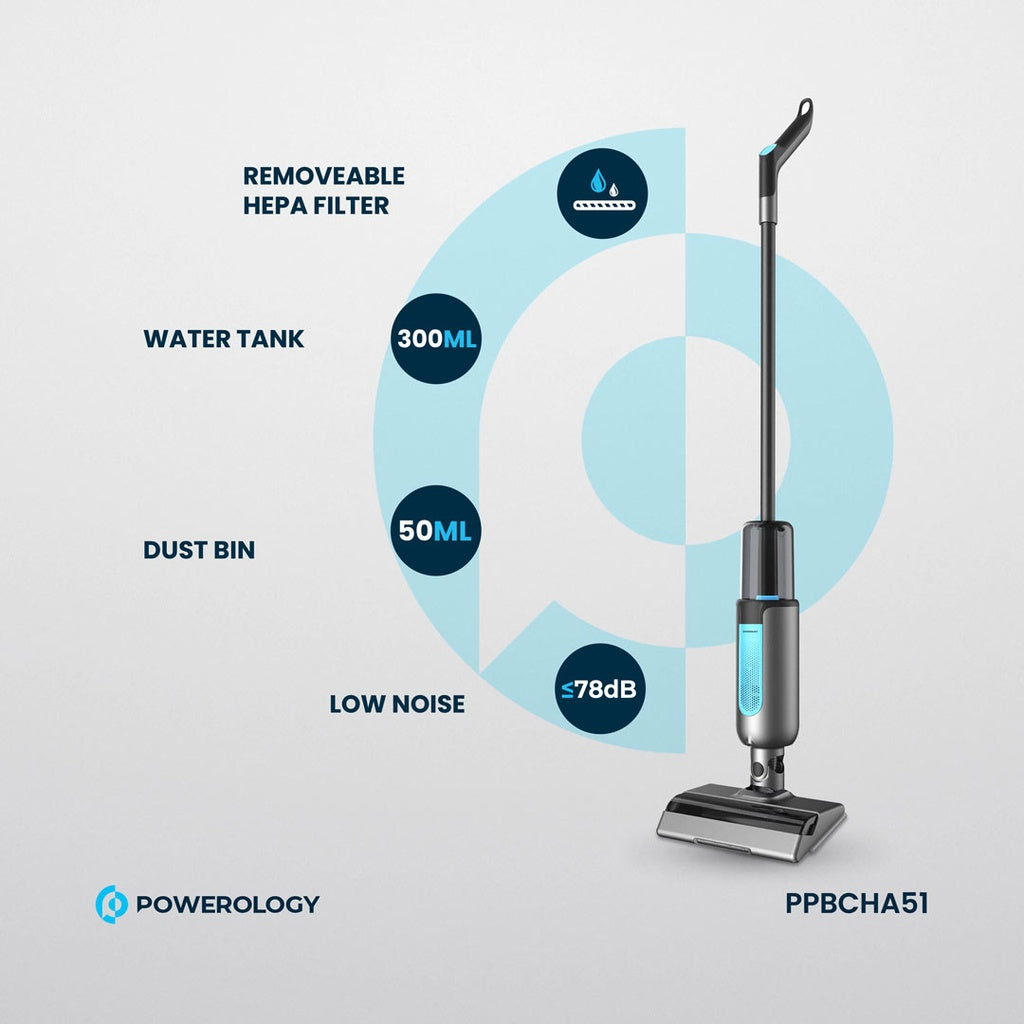Powerology 2-in-1 Cordless Vacuum & Mop – Black