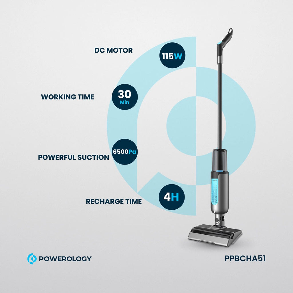 Powerology 2-in-1 Cordless Vacuum & Mop – Black