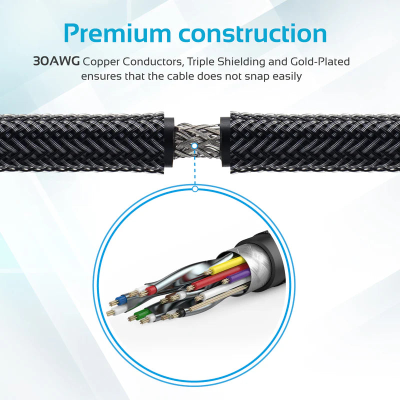 Promate ProLink4K1-300 High Definition Right Angle 4K HDMI Audio Video Cable - 3m