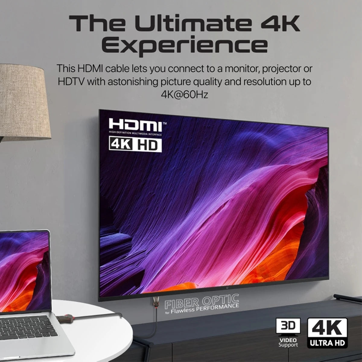 Promate ProLink4K60 20M HDMI Cable 4K 3D 5m Slim Design