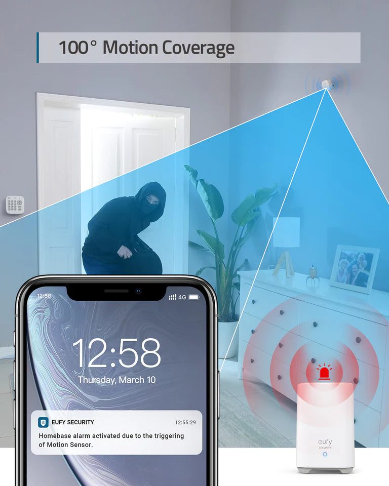 Anker Eufy Security Alarm Kit 5 Piece Home Security System - White