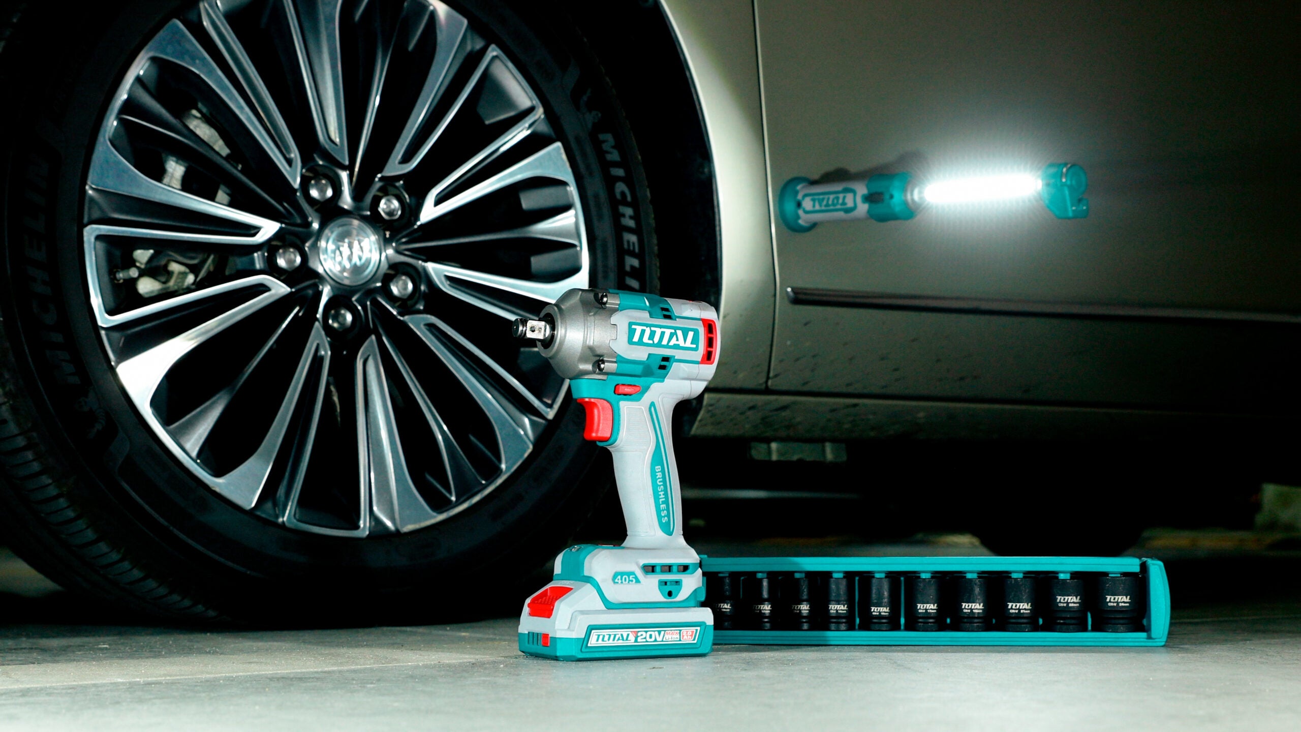 Total 20V 2-Piece Charging Kit - Brushless Drill & Impact Wrench with 2 Batteries (TCKLI20286)