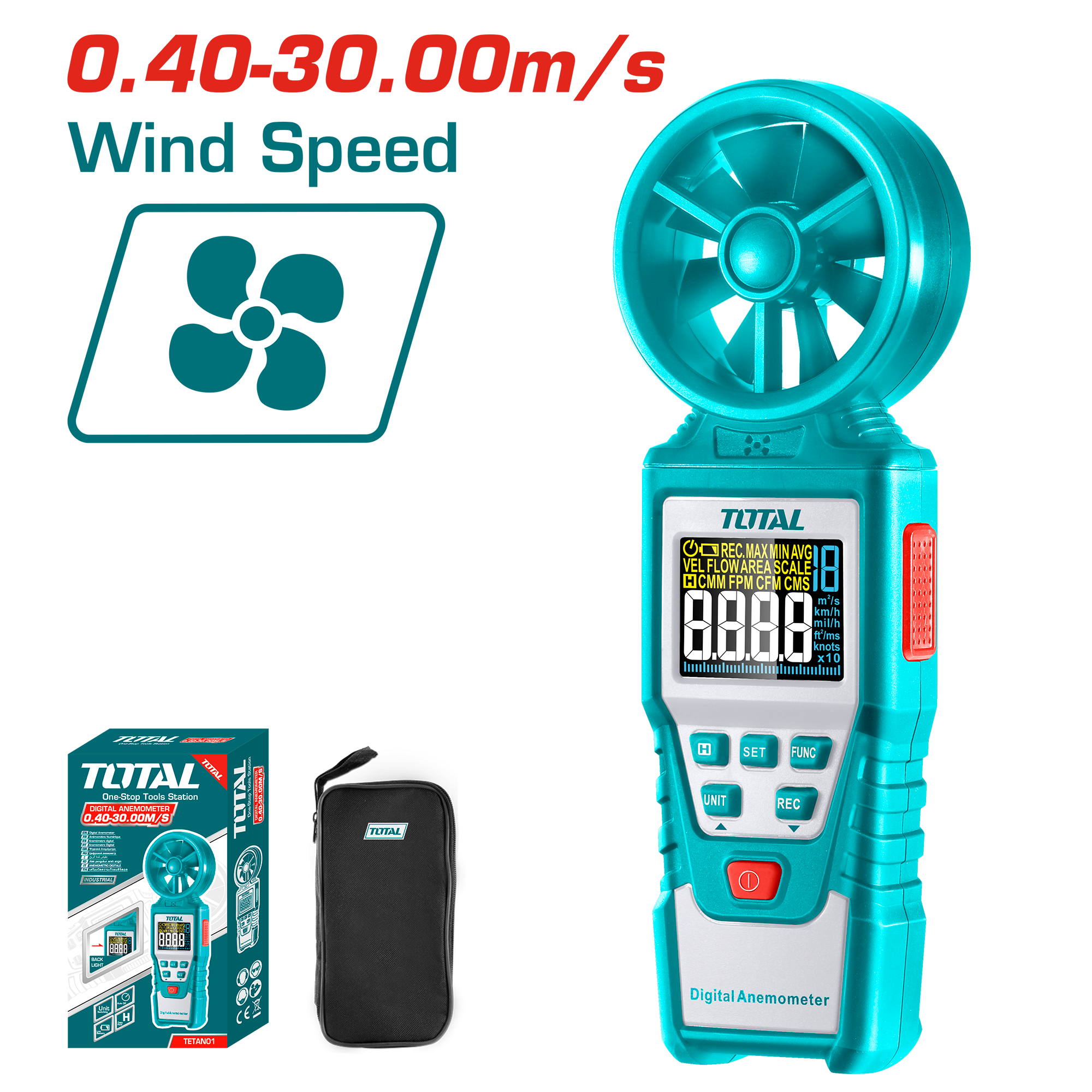 Total TETAN01 Wind Speed Meter – 0.40-30.00 m/s Accurate Measurement