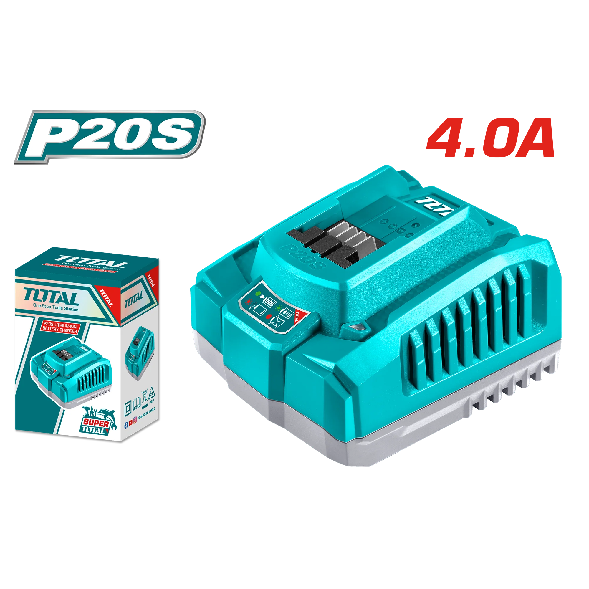 TOTAL Fast Intelligent Charger 20V 4A - For P20S Tools