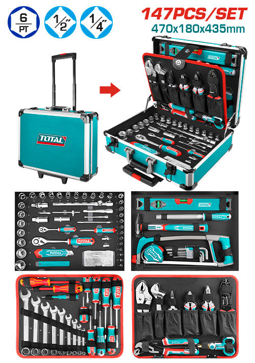 TOTAL 147 Pcs Hand Tool Set (THKTHP21476)