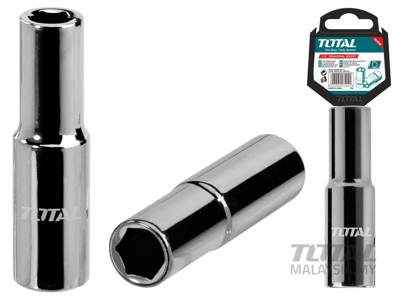 TOTAL 1/2″ Hex Deep Socket THTST12123L – Durable & Precise