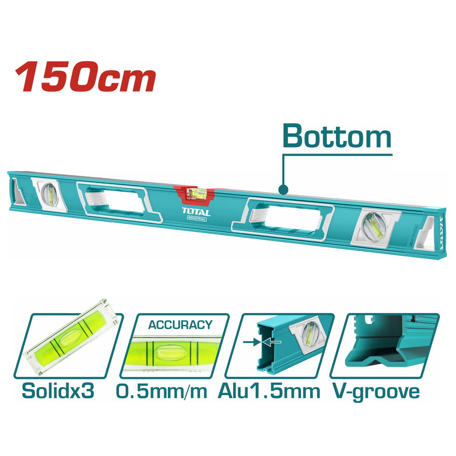 TOTAL Spirit Level 150cm (TMT215086) – Perfect Accuracy and Long