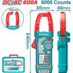 TOTAL DC/AC Clamp Meter 600A, TRMS 6000 Counts with Temperature