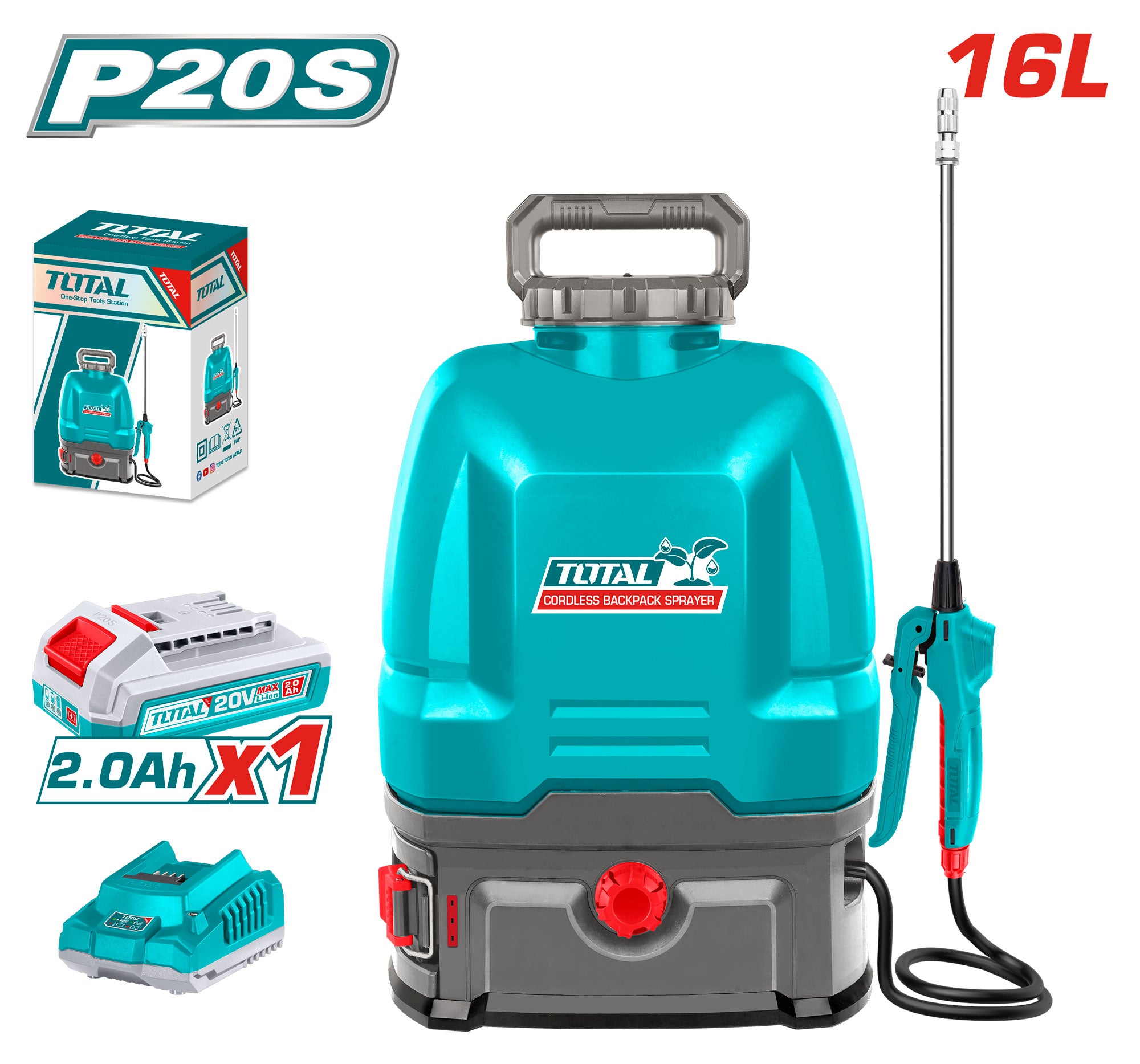 Total 16L Rechargeable Pesticide Sprayer | 5 Bar Power