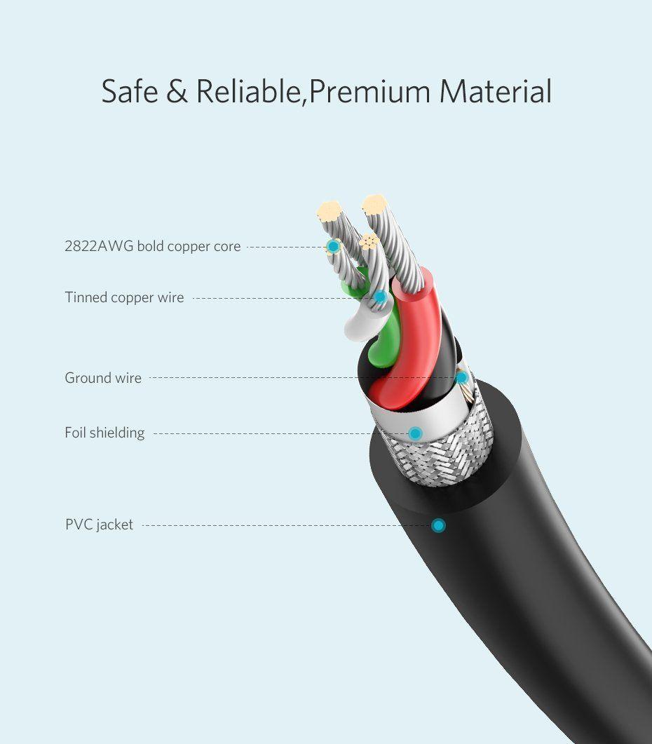 Durable UGREEN USB 2.0 to Micro USB Cable 2m Nickel Plating